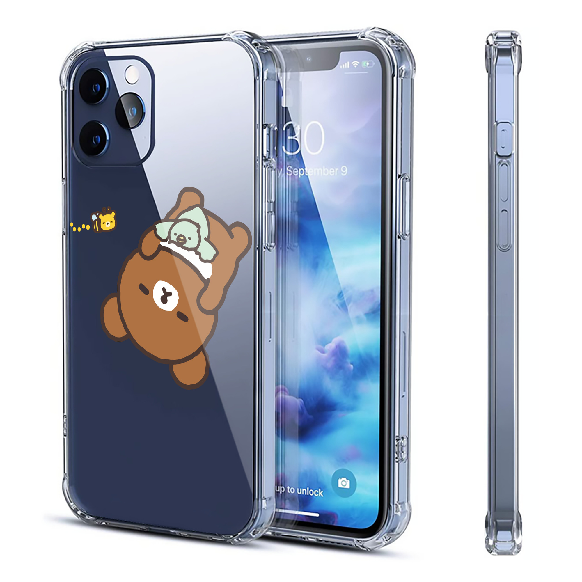 （画像用） リラックマ リラックマ キイロイトリ Rilakkuma Korilakkuma Kiiroitori 【iPhone 12シリーズ対応】透明スマホケース（クリアソフトケース）